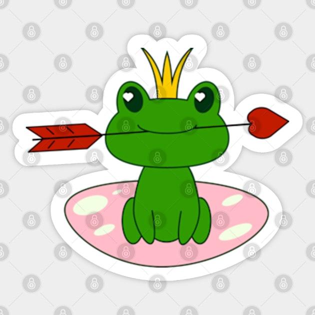 Frog with heart for Valentine's Day, for lovers, for children, for girls Sticker by IDesign23